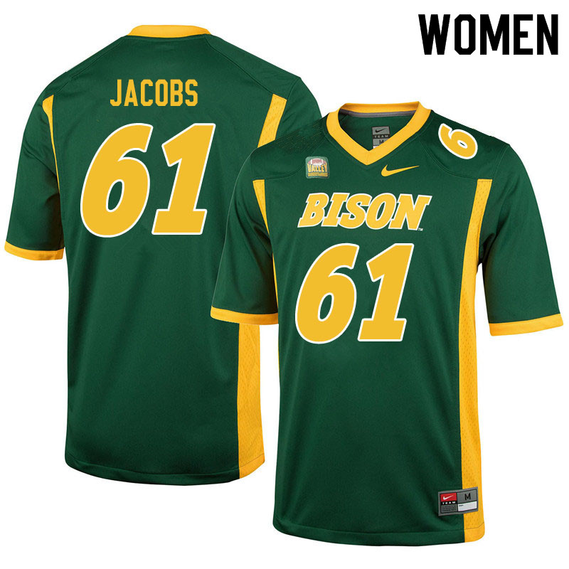 Women #61 Nolan Jacobs North Dakota State Bison College Football Jerseys Sale-Green